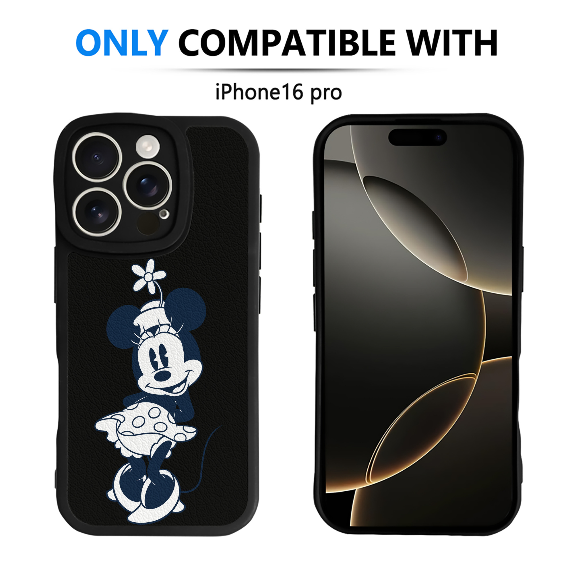 （画像用） ミッキーマウス Mickey Mouse 【iPhone 16シリーズ対応】シリコンスマホケース（レザー調） 材質：シリコン